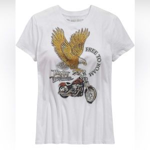 Women’s Harley Davidson Free To Roam Fitted Shirt Sz large (fitted)